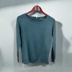 Soyaconcept Green Mixed Rib Rear Zip Pullover Crewneck Sweater Size XS